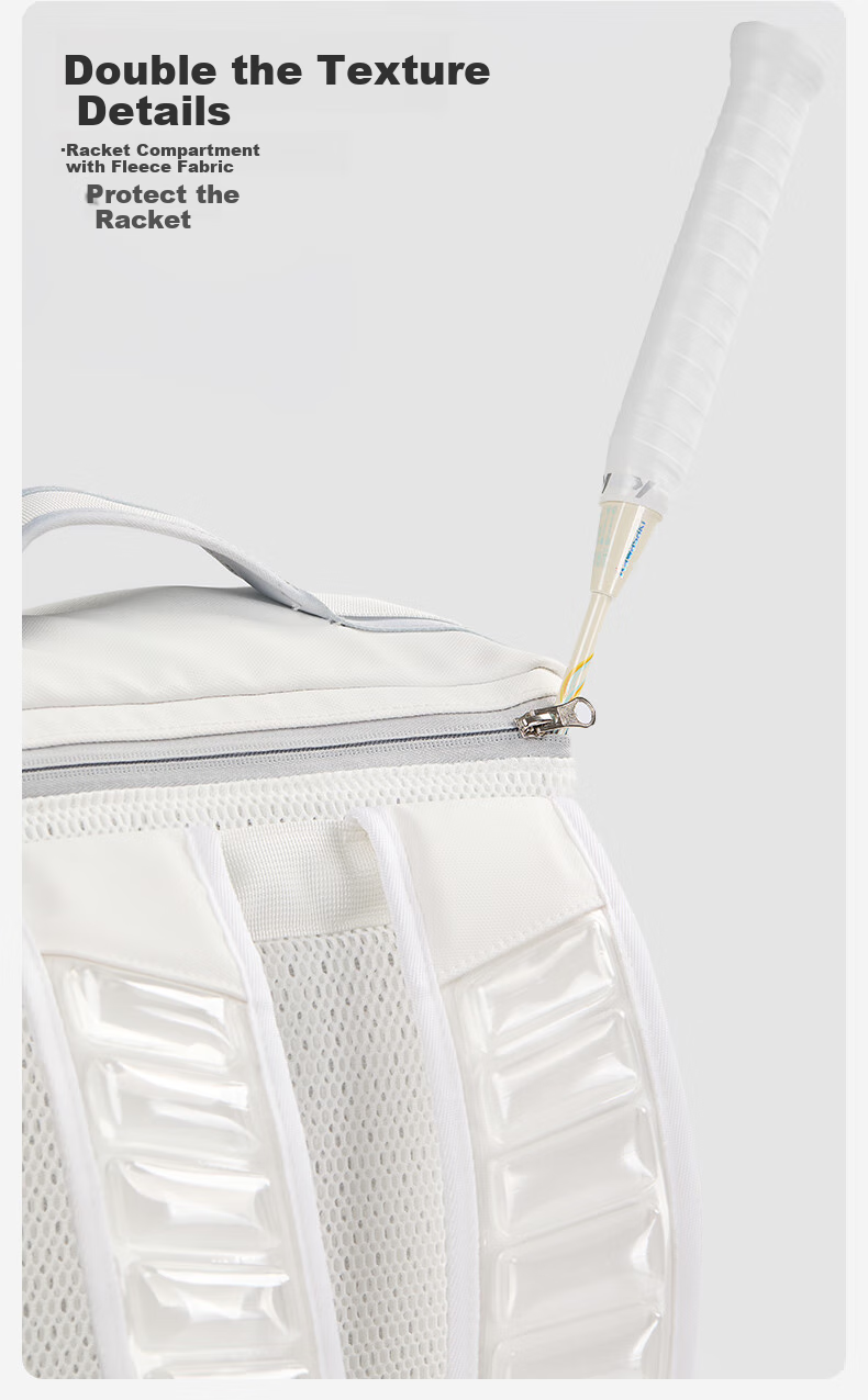 KAWASAKI Badminton Bag, Starry Sky Casual Bag, Large Capacity, Separate Shoe Compartment, Sports Backpack C8238, White 5