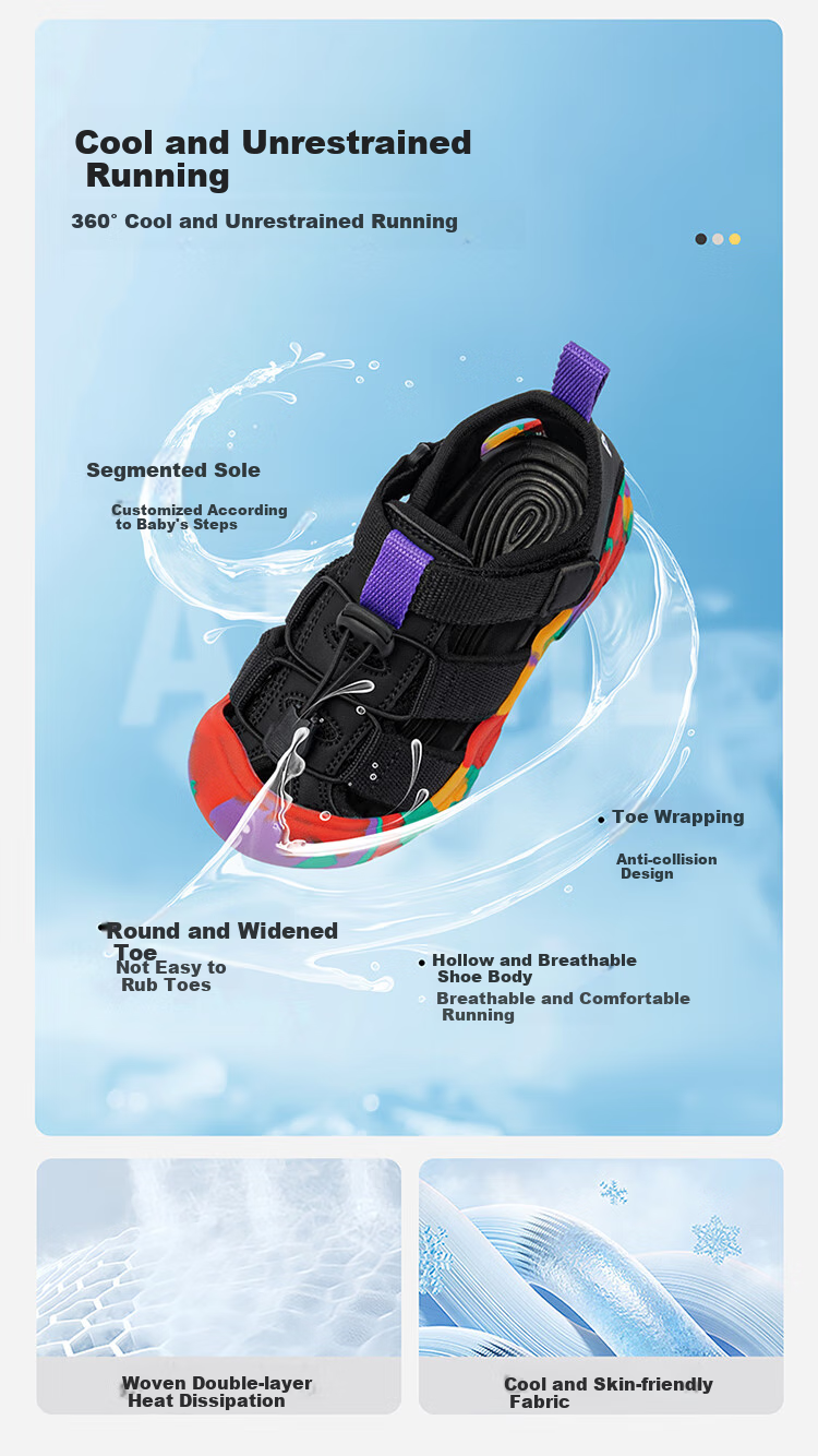 ANNIL Children's Sandals for Girls, Summer New Style Outdoor Elastic Band Beach Shoes, Kids' River Tracing Shoes 6297 4