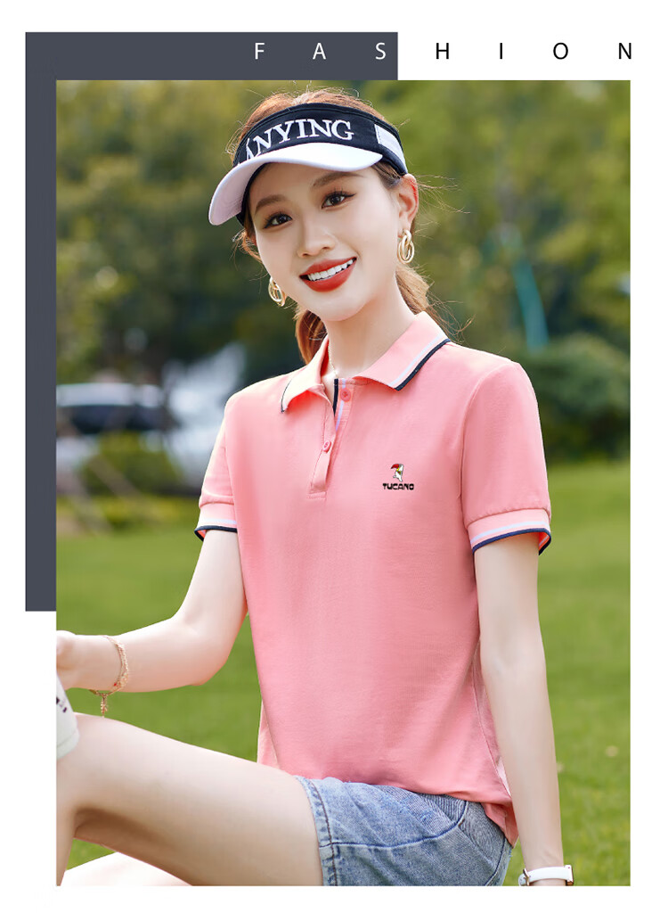 Woodpecker Pure Cotton Polo Shirt Women Short Sleeve Slim Fit Plus Size Casual Summer Top Dark Blue XL 8