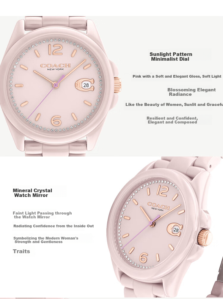 COACH GREYSON Series Ceramic Quartz Women's Watch 14503926, Gift/for Gifting 3