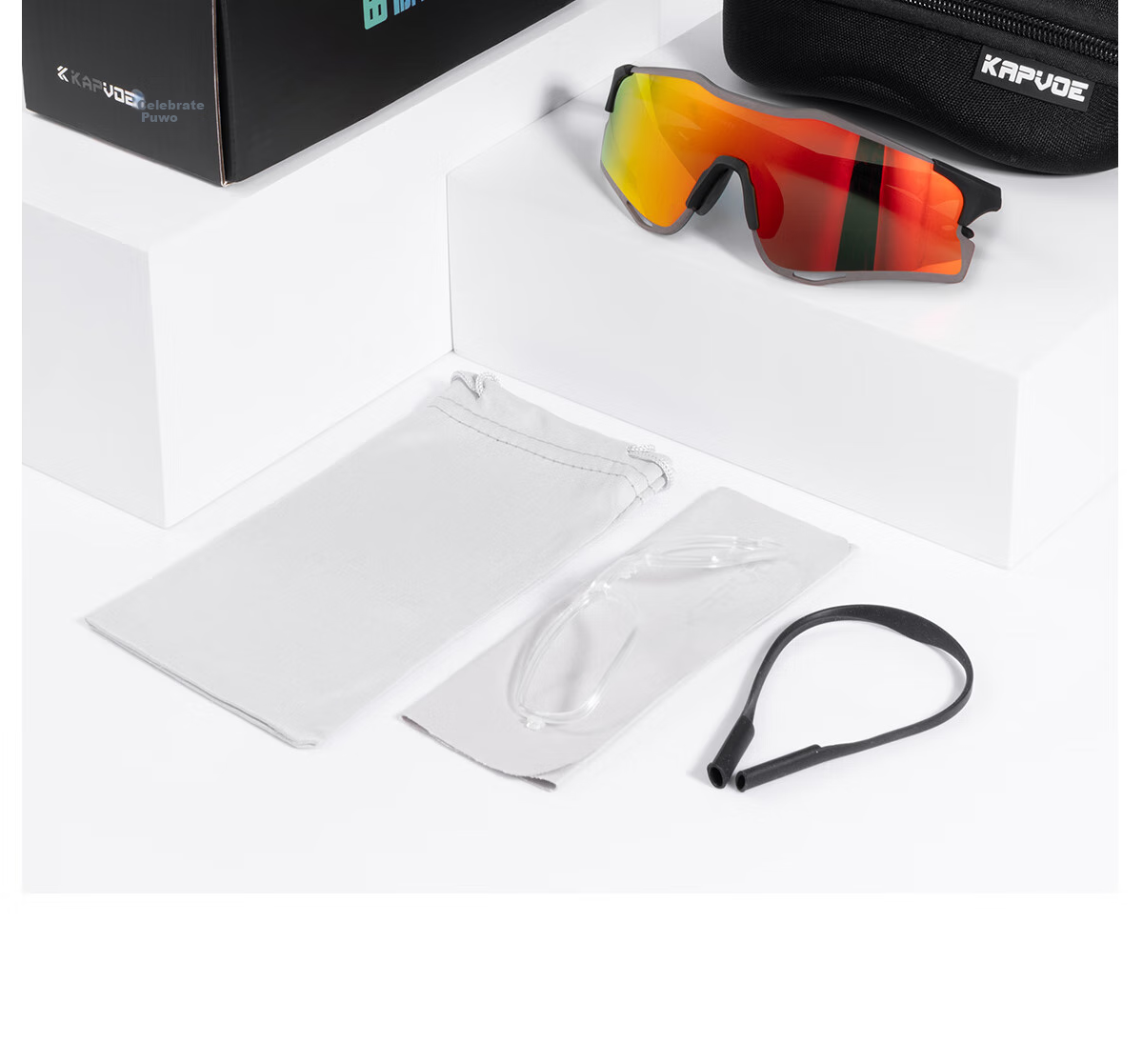 KAPVOE Leopard Color-Changing Running Glasses, Marathon-Specific Outdoor Sports, Anti-Glare, Windproof Sunglasses, Unisex 21
