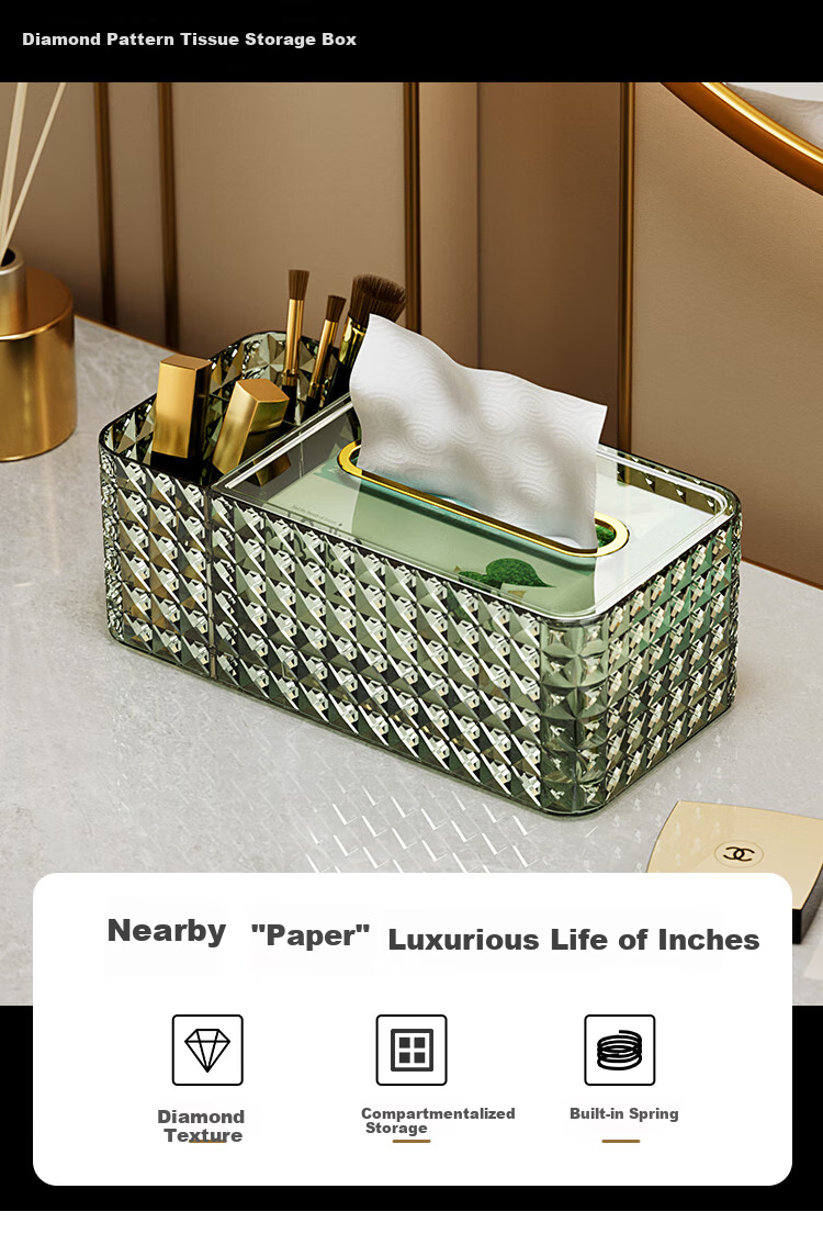 Daisy Leaf Desktop Storage Box, Tissue Box, Light Luxury Living Room Coffee Table Tissue Holder, Home Remote Control Storage Box 1