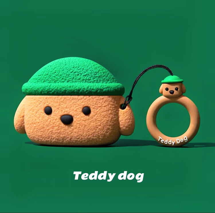 Beiyipin Pink Cute Teddy with Pendant, Compatible with AirPods 4 Case, Silicone AirPods 2 Soft Shell, AirPods Couple, AirPods Apple Bluetooth Earphones 3