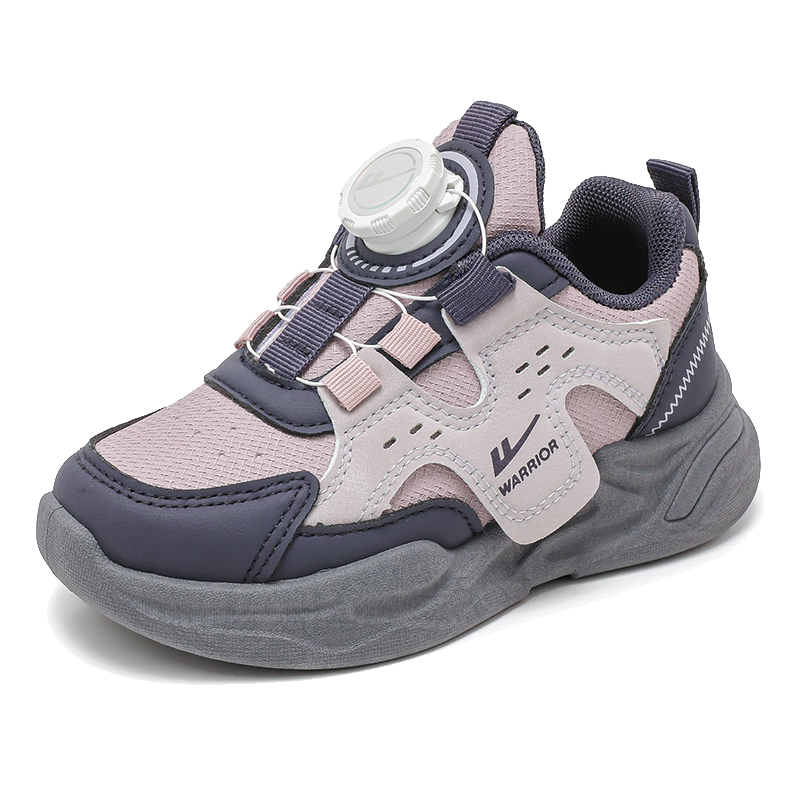 Warrior Children's Shoes, Spring And Autumn Girls' Casual Soft-Soled Shoes, Children's Sneakers WZ-1410, Dark Pink/deep Purple, Size 32