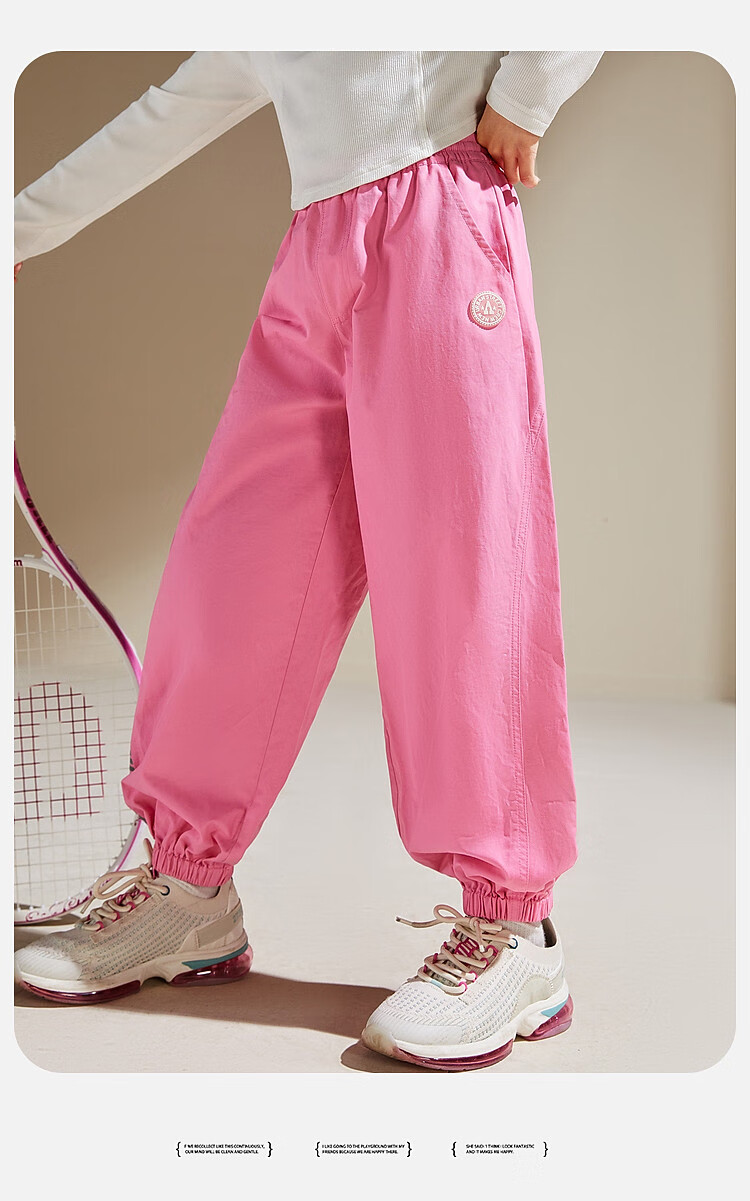 ASK JUNIOR Children's Clothing Girls' Youth Autumn Sports Pants Jogger Running Casual Trousers Black 110 8