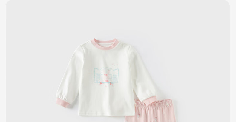 DAVE & BELLA Girls' Autumn Cotton Long Johns Set Baby Children's Pajamas Infant 2