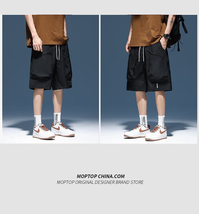 MMOPTOP American-Style Ice Silk Multi-Pocket Cargo Shorts, Summer Men's Lightweight Quick-Dry Sports Shorts, MDK07 Army Green M 6