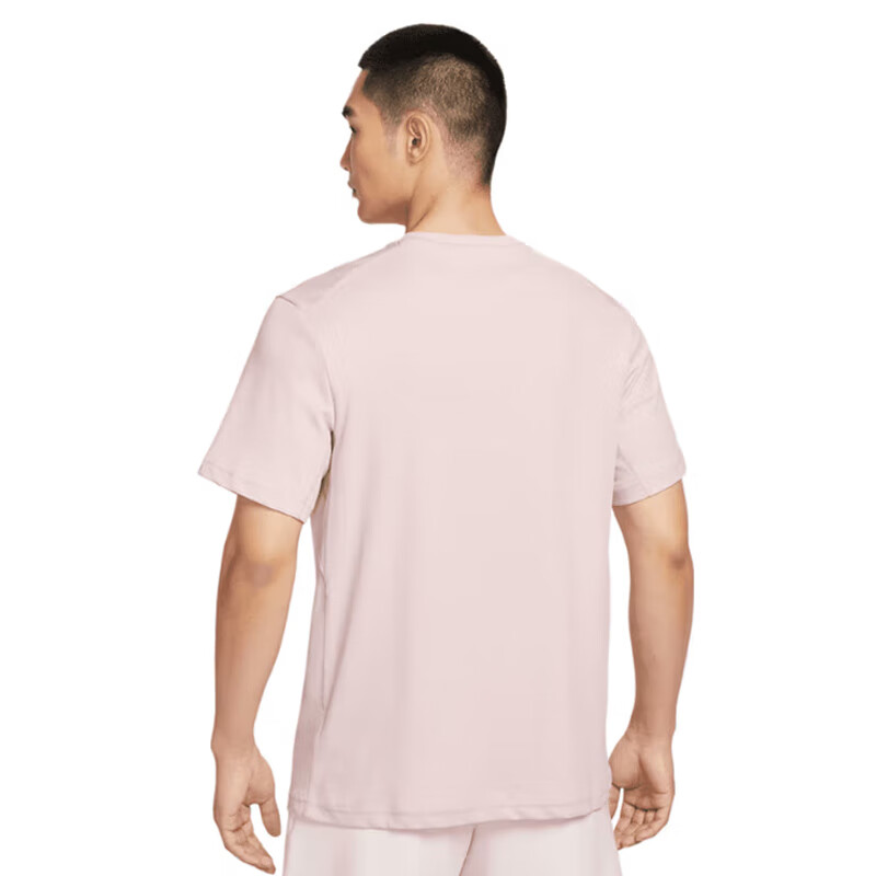 NIKE Men's Short-Sleeve T-Shirt, Knitted Collarless, Quick-Dry Breathable, Sports Casual DV9832-667 Pink L