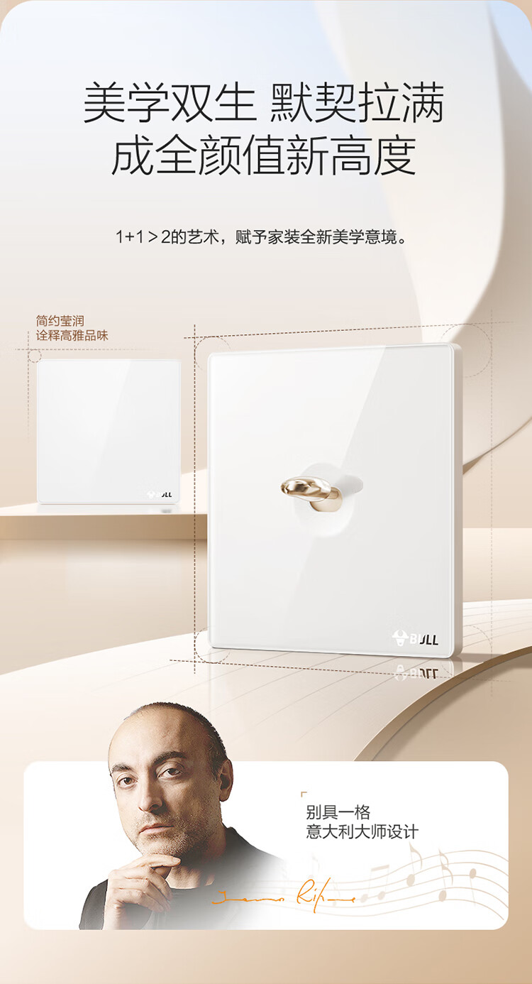 BULL Retro Switch Socket, Acrylic Ultra-Thin Panel, 118 Type Twelve-Hole 20-Hole Socket, G70Z456 Pearl White 1