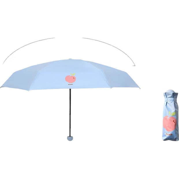 Складной зонт Tiantang UV Protection Umbrella, пятикратный, компактный, портативный, складной и прочный, подходит для солнечных и дождливых дней, для женщин, серый и синий