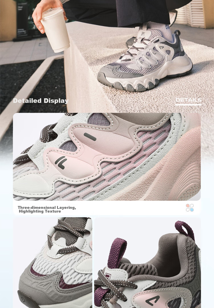 FILA Mushroom Sneakers Modern Sports Shoes Women's Autumn Winter Thick Sole Casual Dad Shoes 10