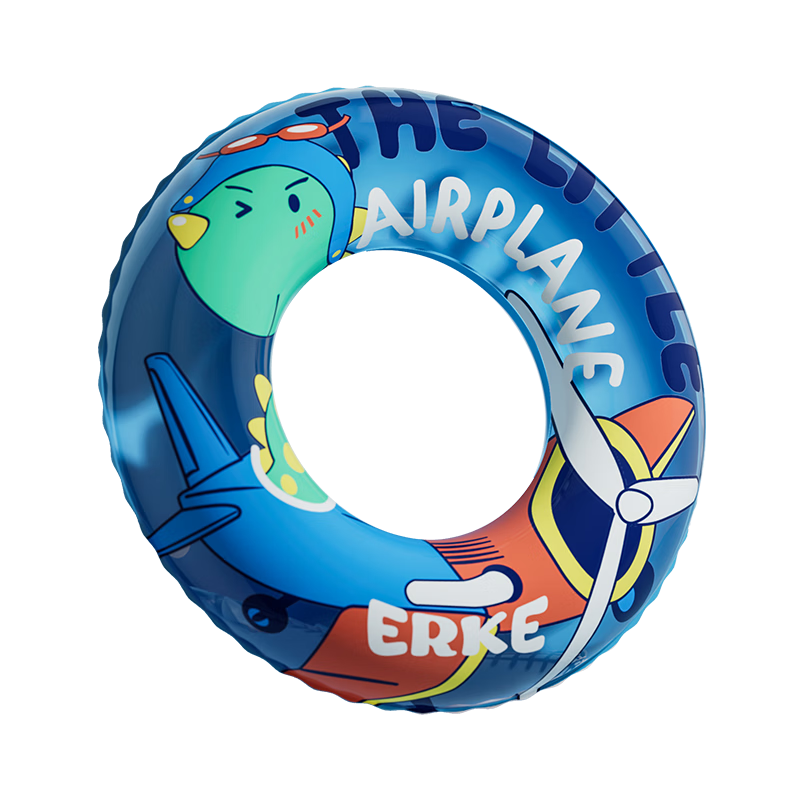 ERKE Children's Inflatable Swim Ring, Cute Printed Design, Thickened, Leak-Proof, Anti-Rollover Life Buoy, Swimming Equipment