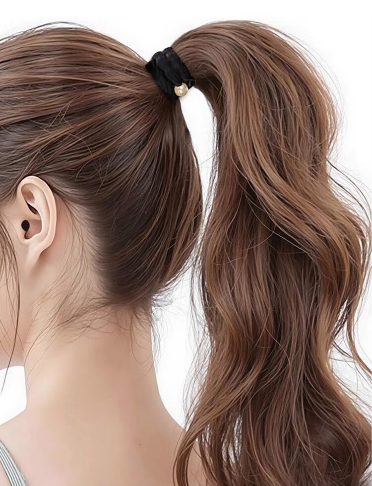 Xiangwan Hair Ties, 6 Pack, Versatile Elastic Hair Bands for Commuting, High Elasticity Beaded Hair Bands, Hair Rings, Rubber Bands, Invisible Hair Ties 7