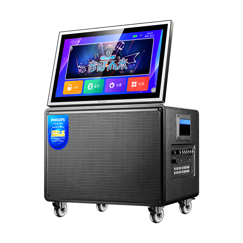 Philips Karaoke All-in-One Home KTV Sound System with Screen, Outdoor Portable Bluetooth Singing Speaker, SD370 Microphone