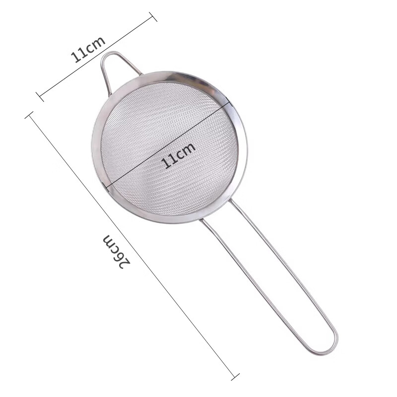 BJ Stainless Steel Fine Mesh Strainer for Soy Milk, Juice, Milk Filtration, Ultra-Fine Mesh Scoop, Foam Whisk with Hook