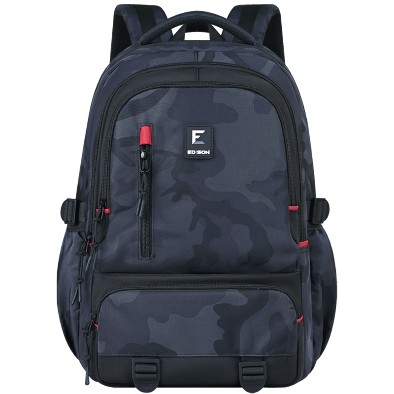 Edison Inventor Middle School Student Backpack Boys High School Large Capacity Lightweight Ergonomic Double Shoulder Bag K70G Camouflage Black