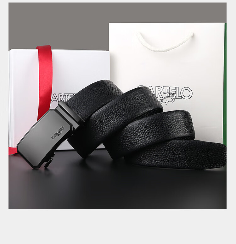 CARTELO Men's Leather Belt Business Casual Top Layer Cowhide Simple Waist Belt Gift for Boyfriend 4