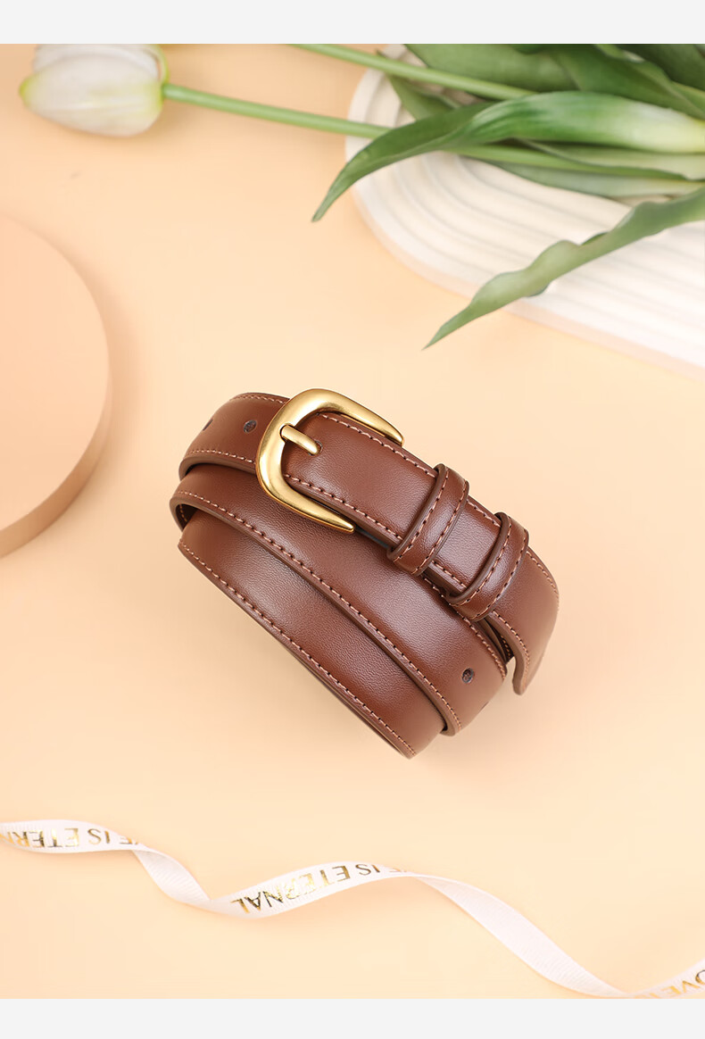 Hongdou Women's Leather Belt 2026 New Luxury Pin Buckle Belt Birthday Gift for Girlfriend Mom Valentine's Day Present 17