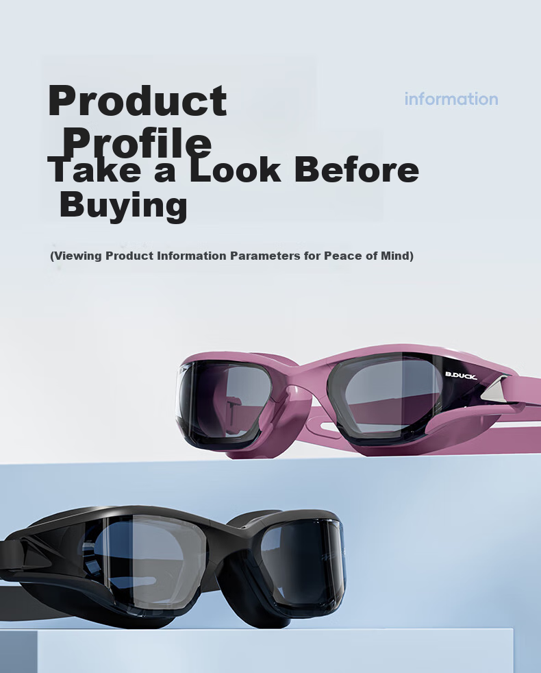 B.Duck Swimming Goggles, Waterproof And Anti-Fog, High-Definition Swimming Glasses, Non-Prescription Swim Goggles, Swimming Equipment, Unisex 11