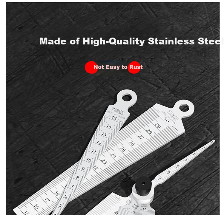 Mici Feeler Gauge, Stainless Steel Wedge Feeler Gauge, Conical Gauge, Hole Diameter Gauge, Plug Gauge, 1-15mm 7