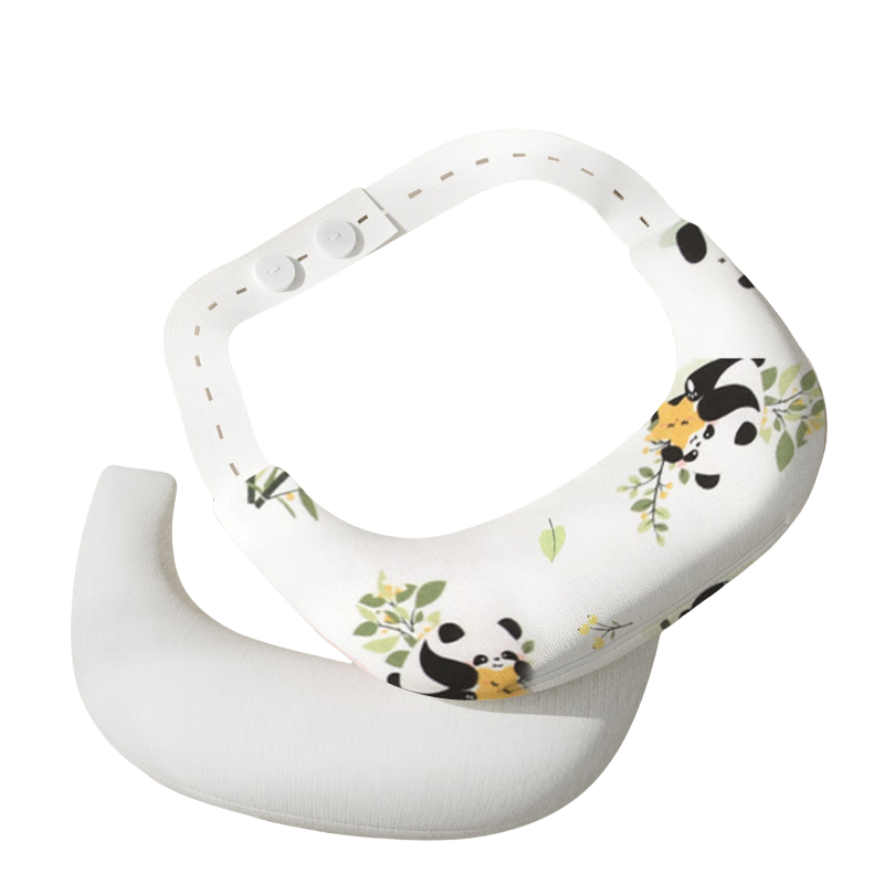 Baoshi Baby Crescent Pillow Children's Anti-Tilt Head Sleep Pillow Buckwheat Husk Core Neck Support Pillow with Removable Cover