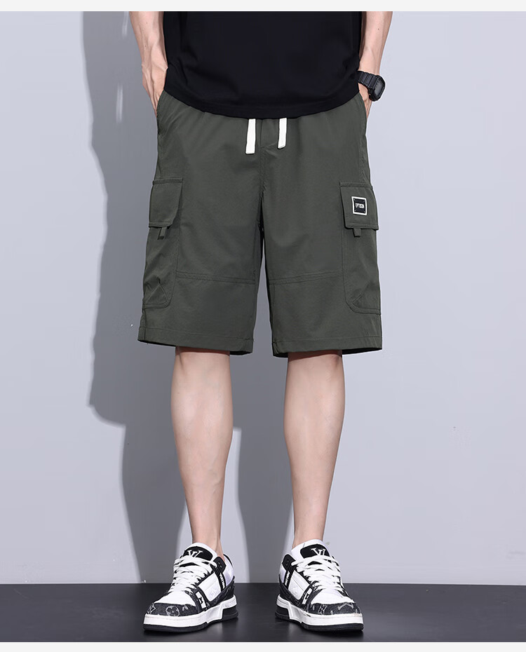 Yipintiancheng [Workwear Shorts] 2025 Summer Men's Five-Point Pants, Fashionable Workwear Multi-Pocket Trendy Outdoor Sports Shorts 9