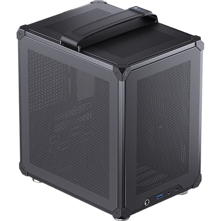 Корпус JONSBO C6 ITX Черный, Mini-ITX, ATX БП, 4 сетчатые панели, 3 вентилятора, Type-C