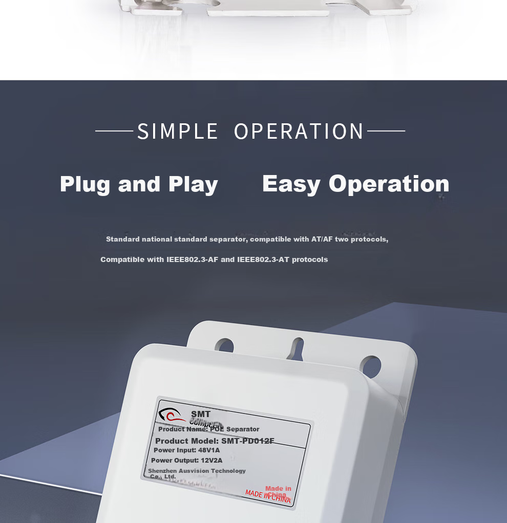 COMPCCTV Standard POE Separator, Outdoor Waterproof, National Standard 48V to 12V, POE Converter Power Supply Module for Network Monitoring Cameras 5