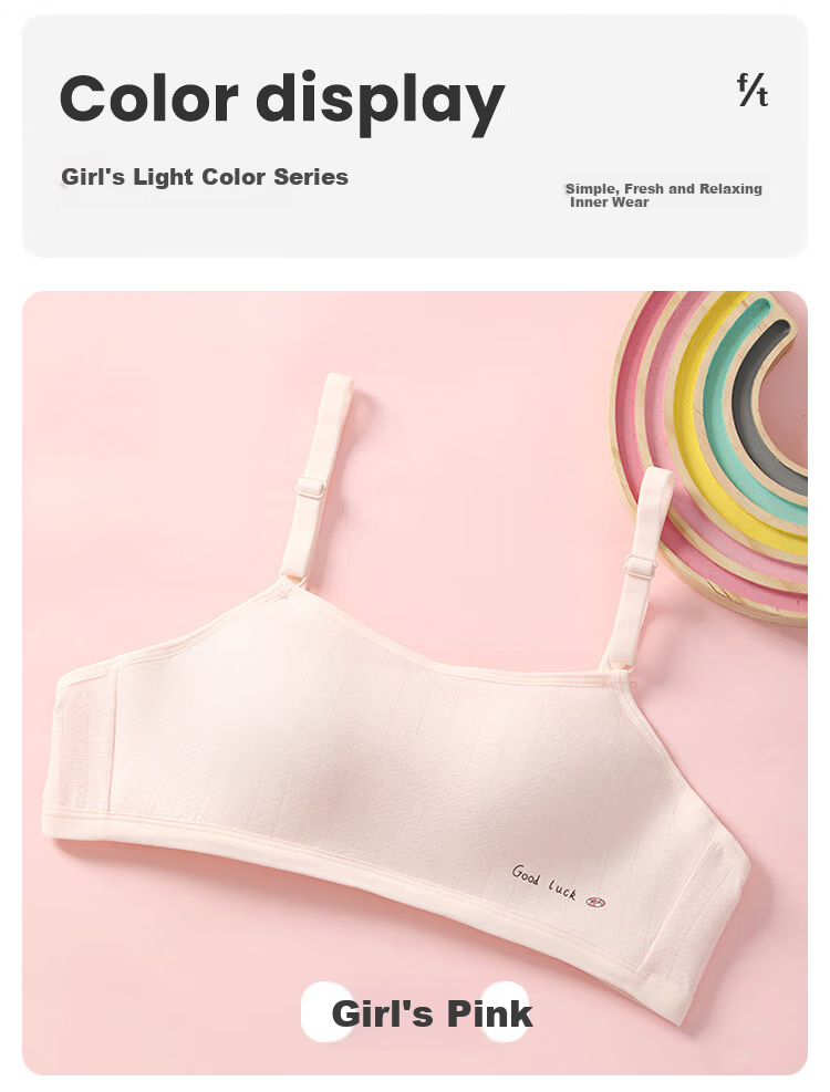 FitonTon, 2-Piece Set, Girls' Underwear, Thin Wireless Bra for Middle And High School Girls, Puberty Teenage Underwear 9