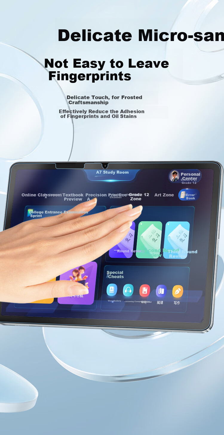 Freeson Protective Film for Bubugao Learning Machine A8, 12.7-Inch Tablet Anti-Blue Light Frosted Screen Protector, Wear-Resistant Scratch-Proof Smooth Drawing Writing Touchscreen Paper Film 3