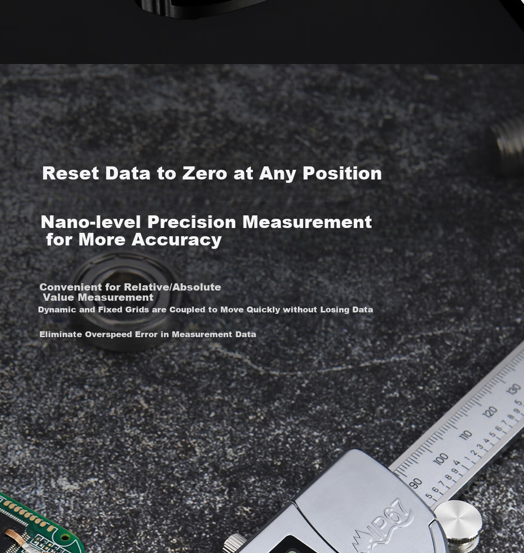 Deli Zinc Alloy Professional Digital Caliper with Stainless Steel Waterproof High Precision Vernier Laboratory Absolute Origin + IP67 5