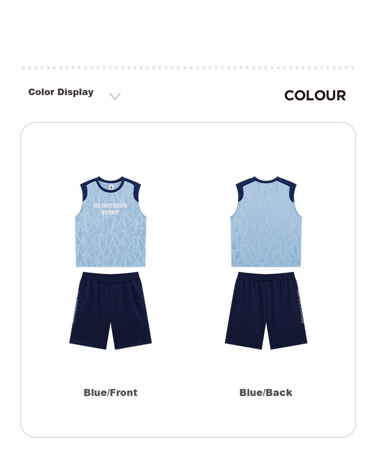 Zuoxi Boys' Summer Outfit, 2026 New Style Children's Sports Quick-Dry Vest Two-Piece Set Basketball Uniform Trendy, Blue, Size 140 5