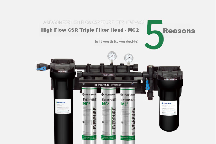 Everpure Coffee Shop/Milk Tea Shop/Chinese Restaurant Direct Drinking Filter Zero Wastewater 5.1L/min 5100L Water Production Commercial Water Purifier MC2 Triple High-End Model 8