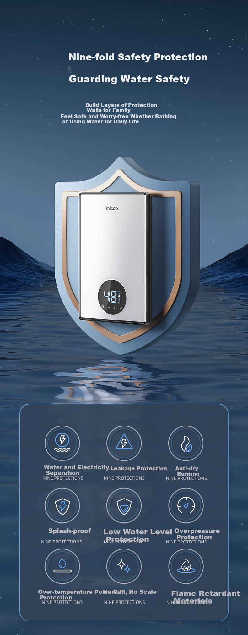 MICOE Instant Electric Water Heater for Home Use, Fast Heating Type, 8500W Variable Frequency Intelligent Constant Temperature, Tankless, No Storage Required, Small Heating And Boiling Machine DSK-H85 11