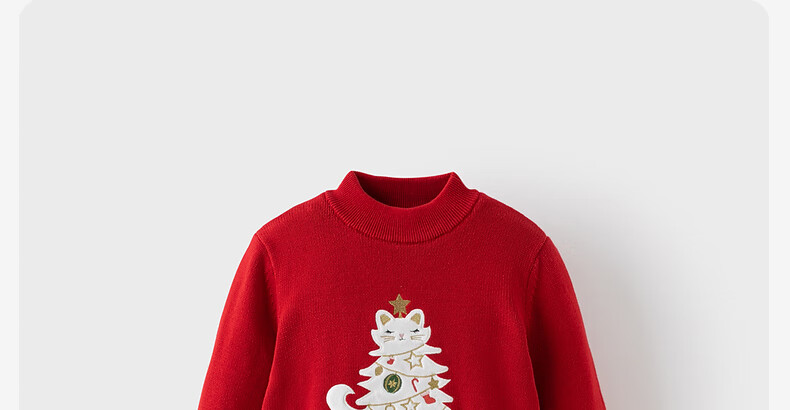 David Bella Girls' Fleece-Lined Red Knitted Sweater Thickened Winter Christmas New Year Dress 7