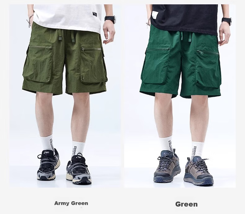 Wassup Sohot [Two-Piece Set] Men's Shorts, Summer American-Style Cargo Shorts, Ice Silk Cool-Feeling Five-Point Sports Pants for Me 5