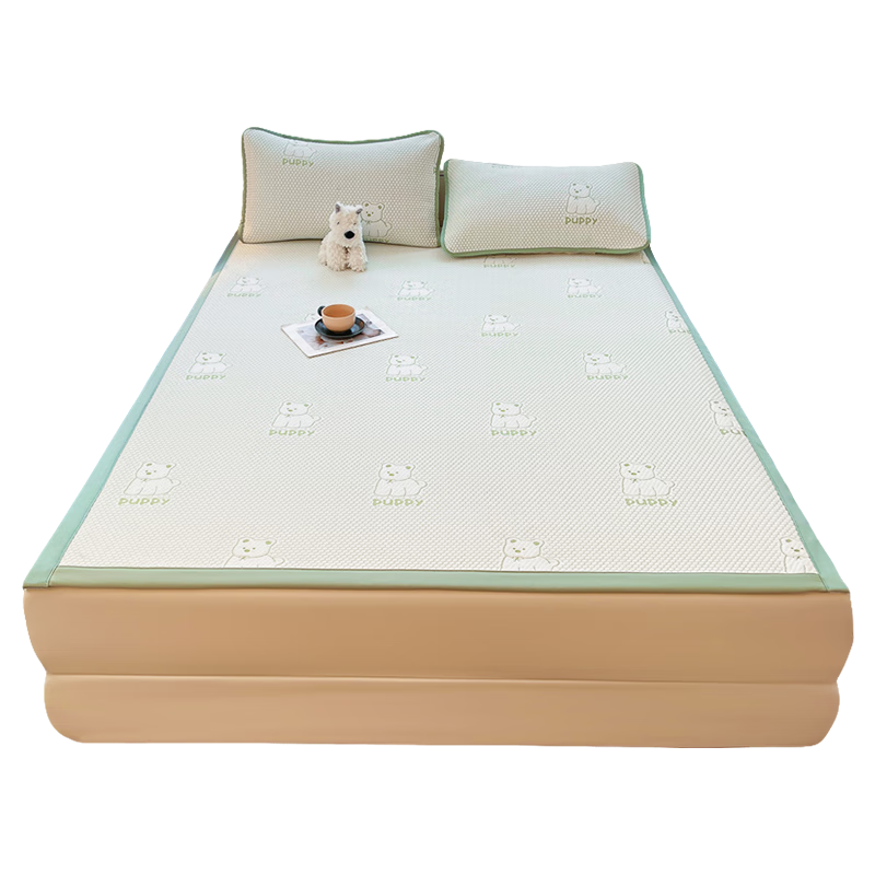 Grace Class A Bean Cooling Mat, Ice Silk Cooling Mat, Summer-Specific Soft Mat, Single Mat, Green, 150*200cm [Washable]