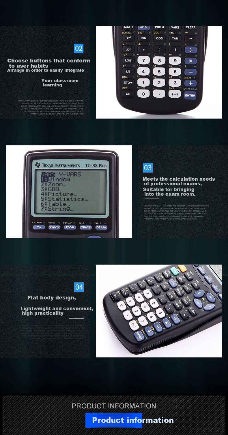 TEXAS INSTRUMENTS, Texas Instruments, TI-83PLUS, Graphing Calculator, AP/SAT Exam Calculator 3