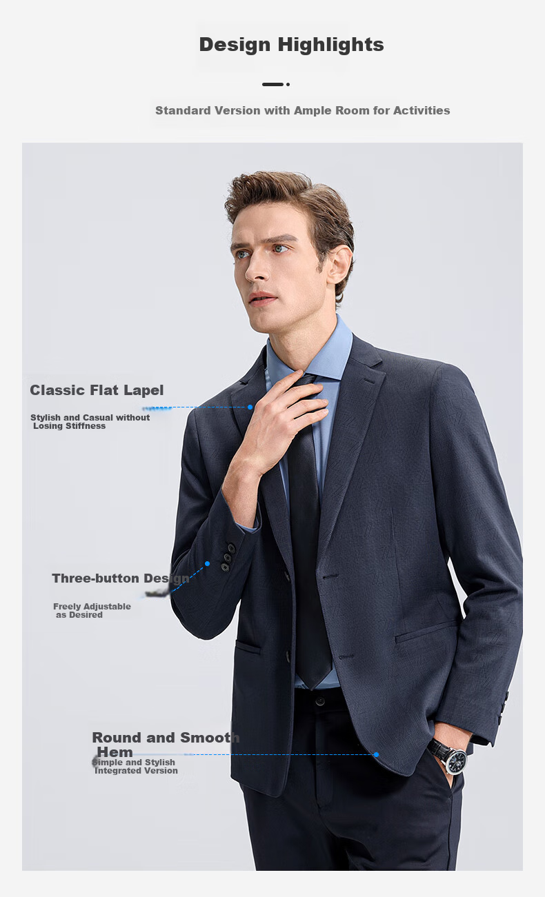 SHANSHAN High-End Suit for Men, Spring And Summer Lightweight Cool-Feeling, Middle-Aged And Young Business Professional Dad's Outfit, Father's Day Formal Wear Suit 4