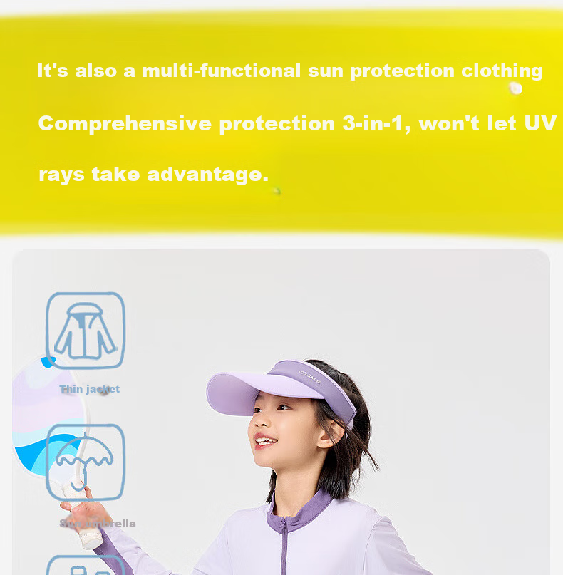 EBAER Children's Sun Protection Clothing Summer Style Boys Girls Lightweight Sun Protection Sportswear UPF50+ Lilac Purple 110 8