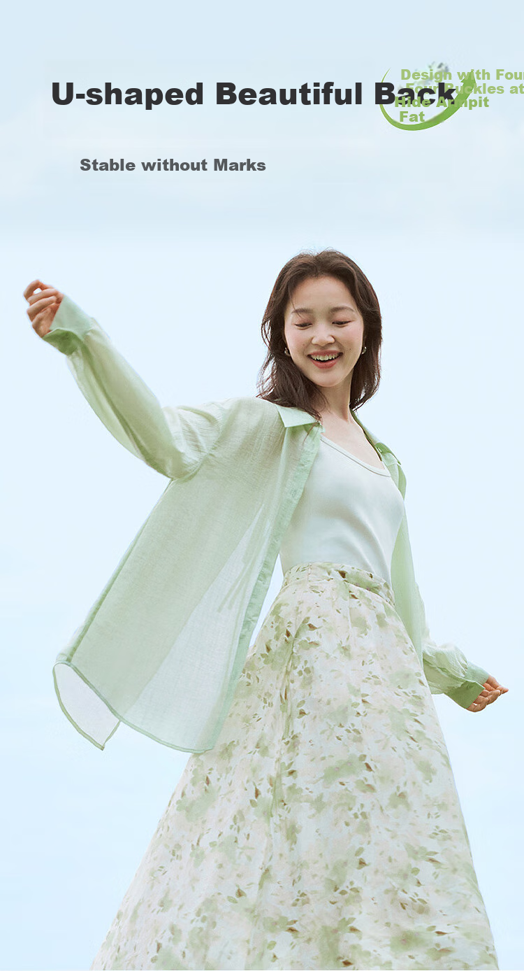 INMAN Lyocell Tencel Women's Lightweight Shirt, 2026 Summer New Blouse Top, Classic Style - Mint Green, XL 4