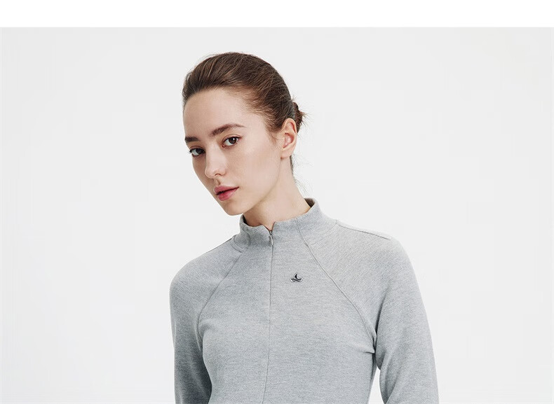 Navikail Italy Small Sailboat Women's Half-Open Collar Long Sleeve Slim Fit Warm Base Layer Skin Jacket 2335045501 Blue M 19