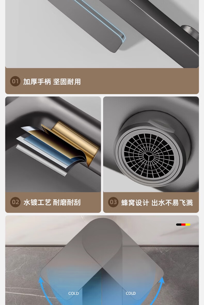 HOMK [Germany] Single Cold Basin Faucet Splash-Proof Bathroom Sink Tap 3