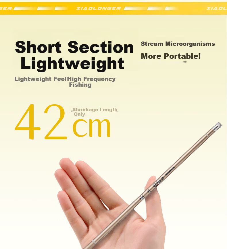 Weilianmeng 2.1-Meter Xiaolong'er Ultra-Short Fishing Rod, Handheld Rod, Stream Fishing Pole, Portable Small Fishing Rod, Chub Baitiao, Carp Fishing Rod 5
