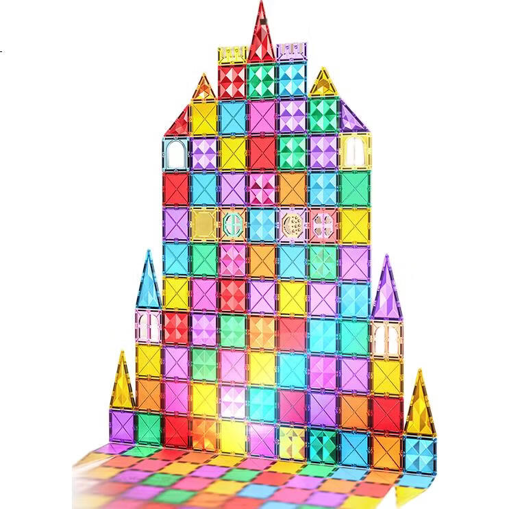 Магнитные конструкторы Xingyayoupin, детский игрушечный набор, строительные блоки для мальчиков и девочек, развивающая игрушка, подарок на Новый год для детей от 3-6 лет, большой набор из 200 деталей с колесом обозрения и машинкой
