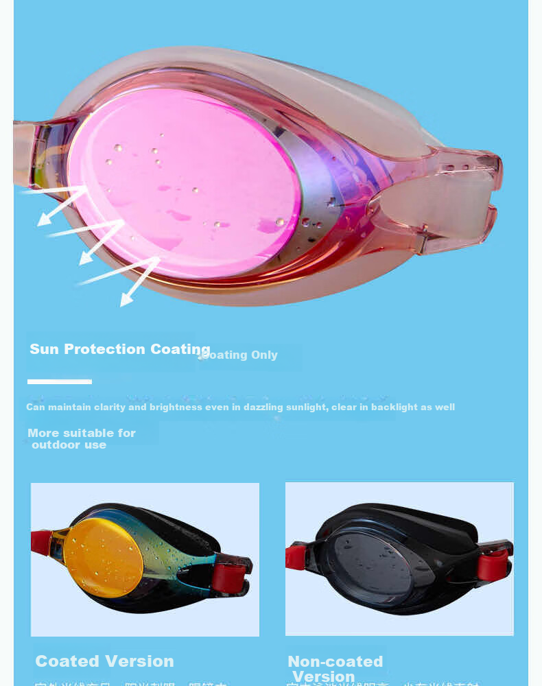 Arena Anti-Fog Pioneer Children's Swimming Goggles, Coated High-Definition Waterproof Sun Protection, Non-Binding Youth Professional Training Swim Goggles 4
