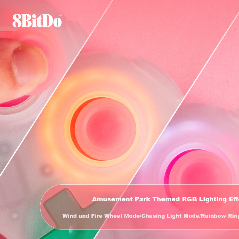 8BitDo Orion Mini Controller for Xbox, Gamepad with Hall Effect Joysticks, Wired PC Controller for Steam Xbox Platform, Semi-Transparent Pink