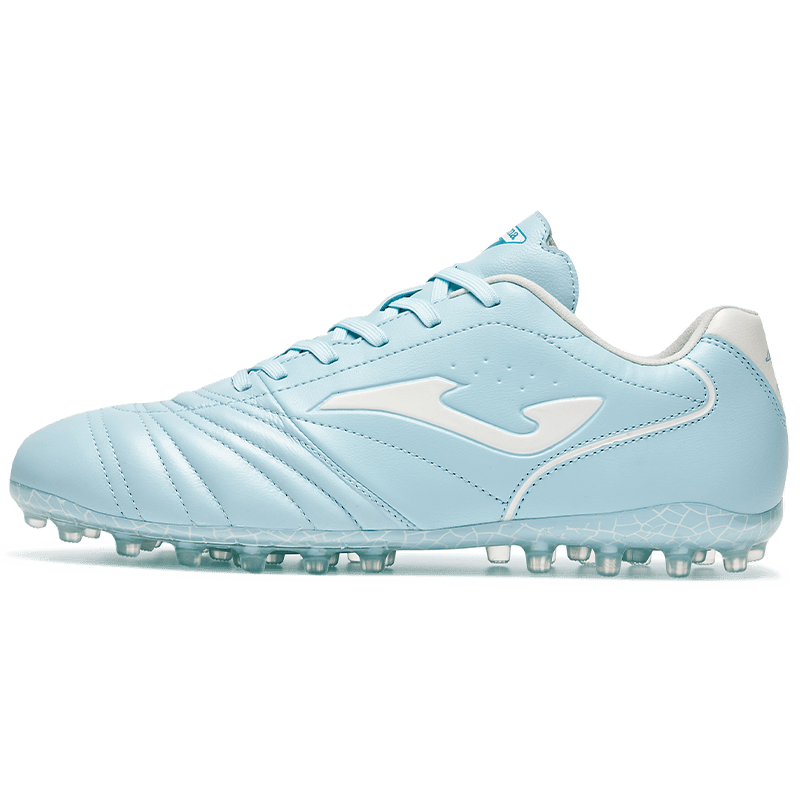 JOMA Kangaroo Leather Soccer Shoes Adult Youth Kids MG Studs Professional Match Football Training Shoes Water Blue/White 38