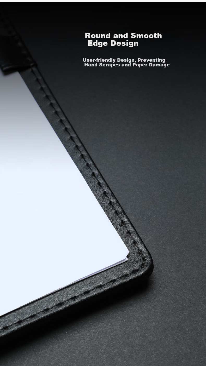 TRNFA TRNFN TN-PU08 Folder Writing Pad Office Supplies A4 Meeting Clipboard Magnetic Sticky Notes Leather Business Clipboard Magnetic Board Black 2