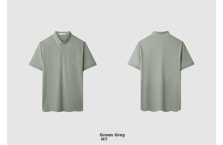 HLA Short-Sleeve Polo Shirt for Men, Light Business Fashion Cool-Feeling Printed Short-Sleeve for Summer 10